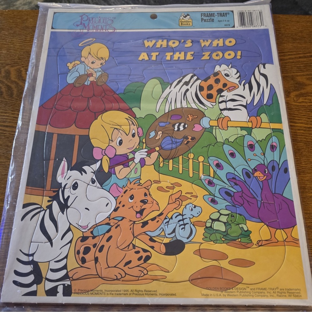 Precious Moments Who's Who At The Zoo‎ 1995 Frame Tray Puzzle New In Plastic VTG